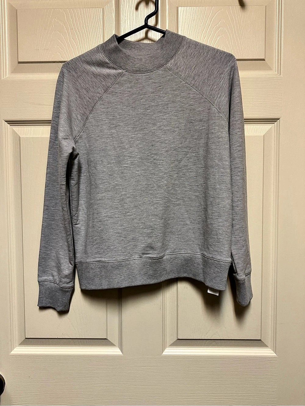 Mock Neck Long Sleeve Gray Sweatshirt